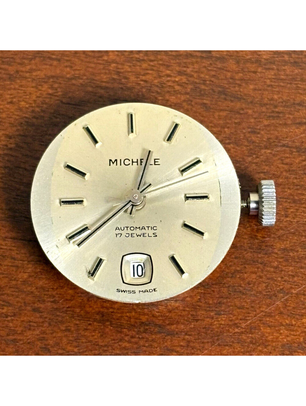 Michele Swiss Made Mechanical Automatic 17 Jewels Watch Movement - RUNS! 19.75mm